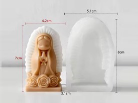 Molde silicona virgen Maria rezando con rosas